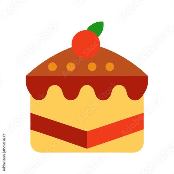 Fototapeta Yummy cake dessert clip art on transparent background for web and graphic design