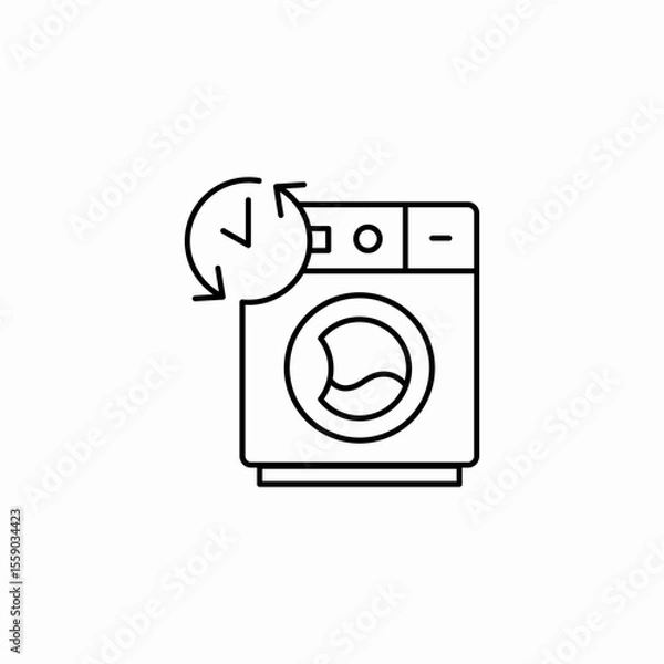 Fototapeta washing machine timer icon sign vector