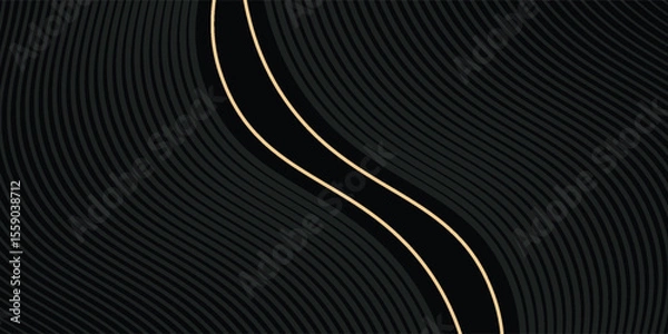 Obraz Gradient black backgrounds with golden frames vectormodern line sport