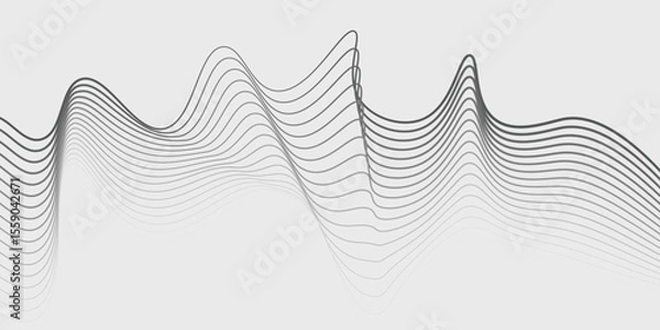 Obraz Abstract vector background with black wavy lines modern sport background