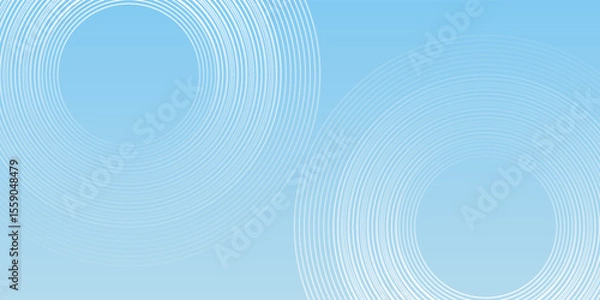 Fototapeta Abstract minimalist banner background, pastel colorful, blue and white gradations. Circle effect style geometric simple art