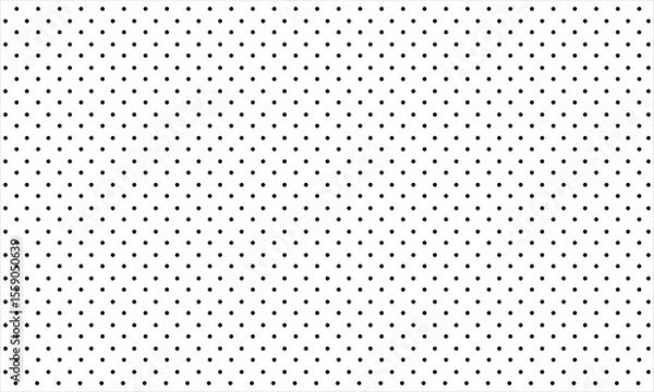 Obraz Seamless Black Polka Dot Pattern Vector – Classic Round Dots on White Background for Textile and Digital Design