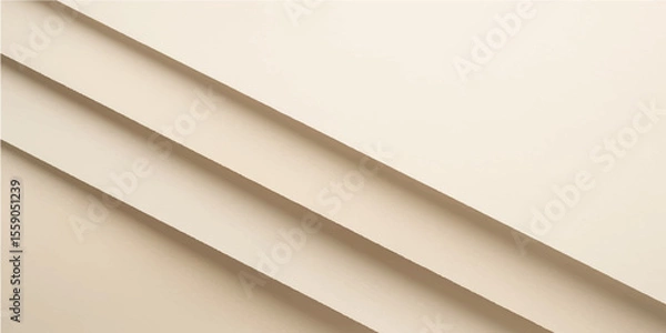 Fototapeta Minimal Beige Abstract Layers with Soft Shadows and Clean White Background
