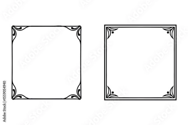 Fototapeta retro vintage ornamental frame and border vector set