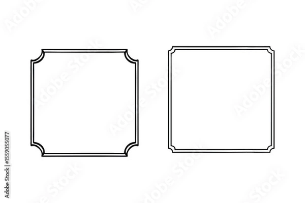 Fototapeta retro vintage ornamental frame and border vector set