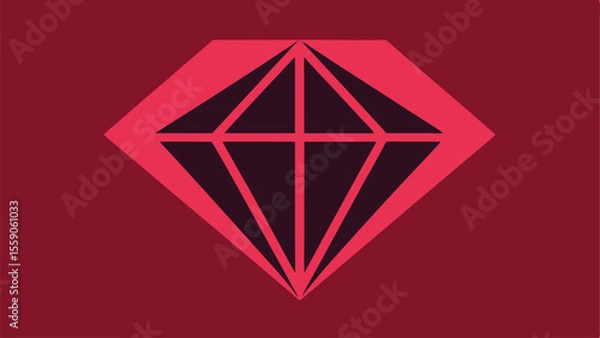Fototapeta Symmetrical diamond shape graphic illustration with sharp minimalist design in vector format