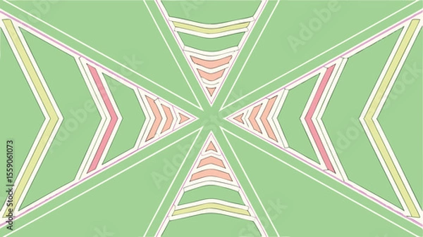 Fototapeta Symmetrical geometric design with pastel colors suitable for backgrounds and abstract decorations