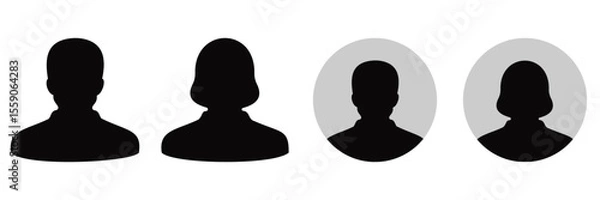 Fototapeta Professional Male and Female Avatar Icon Set – Business Profile Faces for App, Web and UI Design