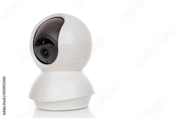 Fototapeta One home camera isolated on white background, macro.