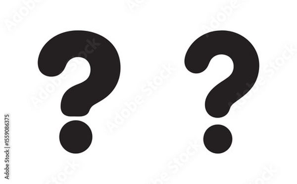 Fototapeta Black Question Mark Vector Icon set on White Background