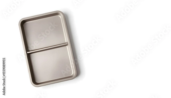 Fototapeta Minimalist food tray mock up with two compartments, featuring a sleek design and soft shadows, ideal for showcasing meal presentation and culinary creativity