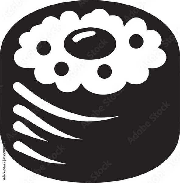 Fototapeta Black dumpling isolated icon Silhouette