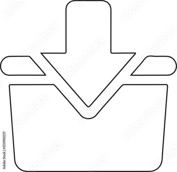 Fototapeta download icon on a white background Silhouette