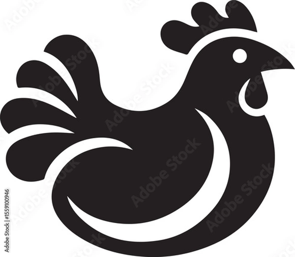 Fototapeta rooster and chicken logo vector Silhouette