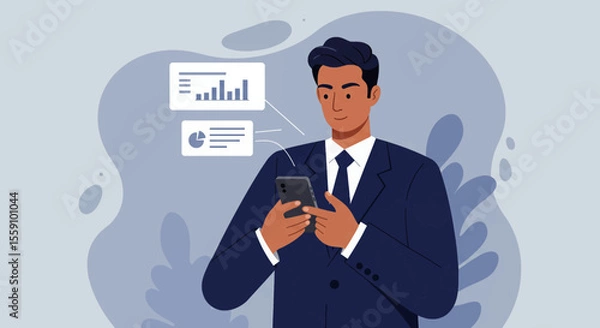 Fototapeta a man in a suit holding a cell