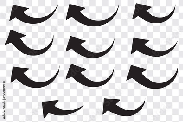 Fototapeta Curve Arrow up icons. Set of curve, Growth and rise increase arrows. Right and Left Vector up arrows. Arrow icon. Modern simple arrows. Set of arrows. Vector illustration.