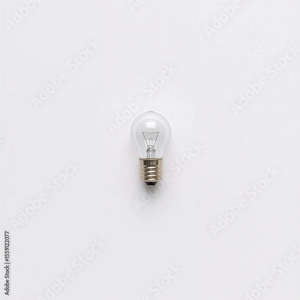 Fototapeta Single spare car bulb placed neatly on white background