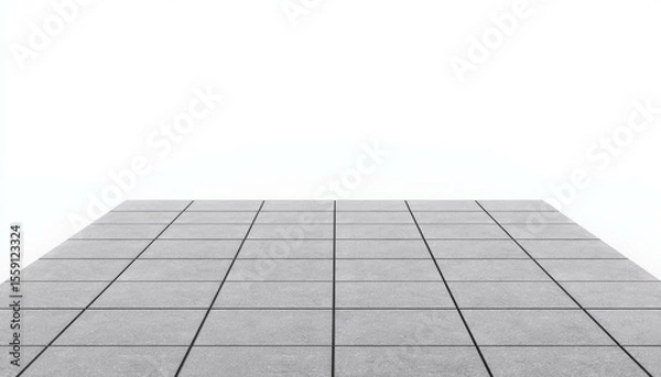 Fototapeta Empty Gray Tile Flooring Background