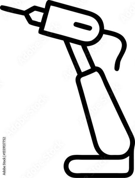 Fototapeta dental drill vector silhouette icon on white or transparent background. Dentistry icon Vector graphics collection for your design. 