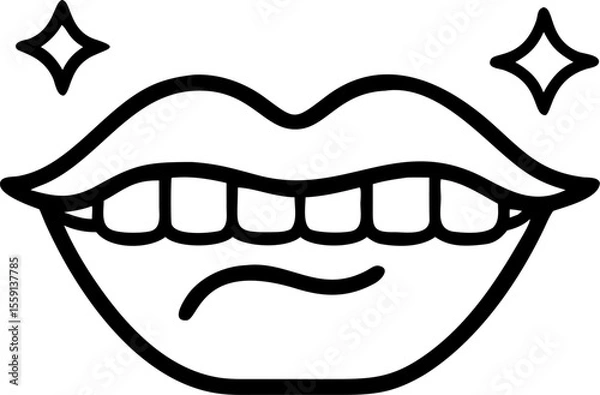 Fototapeta teeth whitening vector silhouette icon on white or transparent background. Dentistry icon Vector graphics collection for your design. 