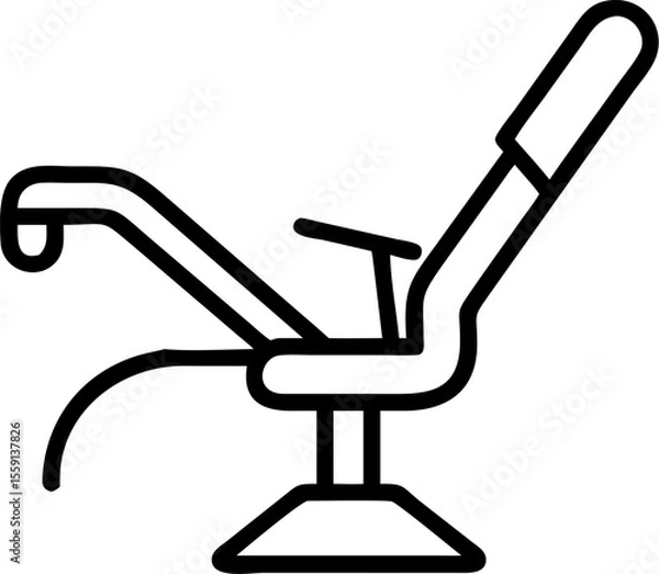 Fototapeta dental chair vector silhouette icon on white or transparent background. Dentistry icon Vector graphics collection for your design. 