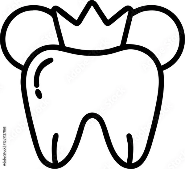 Fototapeta dental crown vector silhouette icon on white or transparent background. Dentistry icon Vector graphics collection for your design. 
