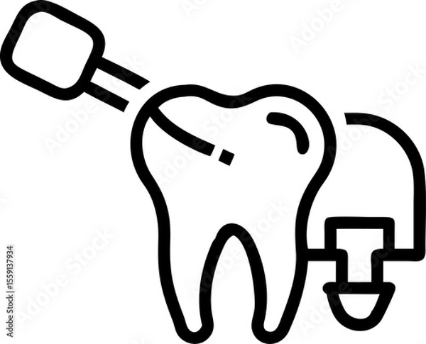 Fototapeta dental surgery vector silhouette icon on white or transparent background. Dentistry icon Vector graphics collection for your design. 