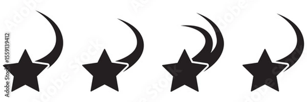 Fototapeta Falling Star Icon single and set. Star fall vector icons. Falling stars. Star sparkles. Starry vector illustration. Falling Star Icon Outline vector for web ui, best design. Eps 10