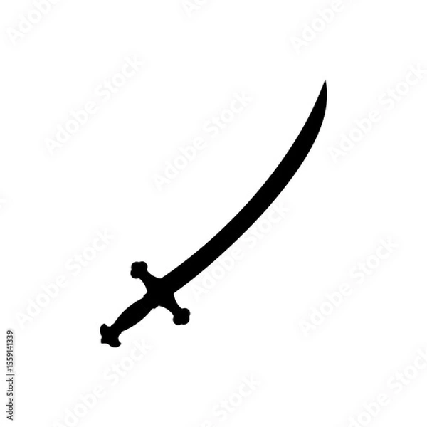 Obraz Arabic sword silhouette vector flat design.