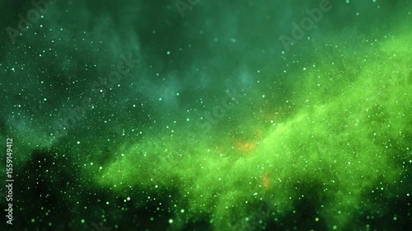 Obraz Abstract Green Nebula Space Background