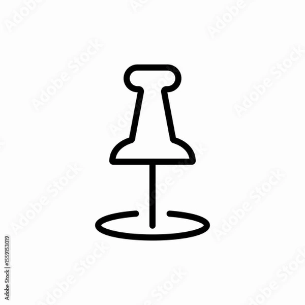 Fototapeta push pin location marker icon vector sign