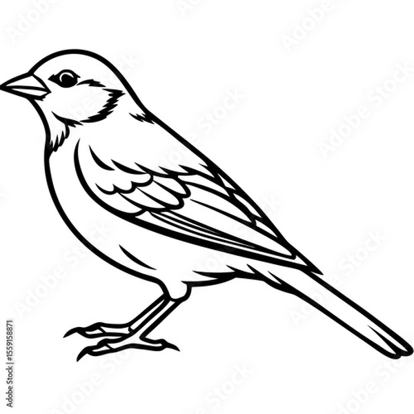 Obraz Elegant Yellowhammer Bird Line Illustration