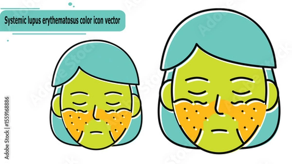 Obraz Systemic lupus erythematosus color icon vector