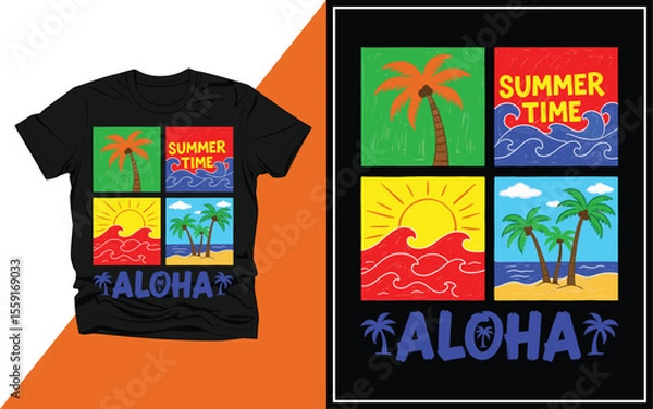 Fototapeta Retro summer vibes t shirt design vector illustration