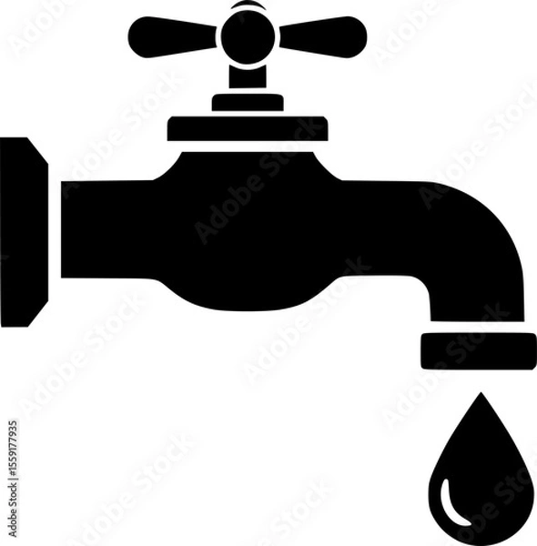 Fototapeta Water tap icon. Water tap with drop of water. tap with water drop. faucet with water drop
