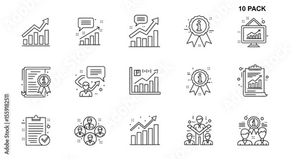 Obraz Business Growth and Success Icons Charts Awards Teamwork and Communication.