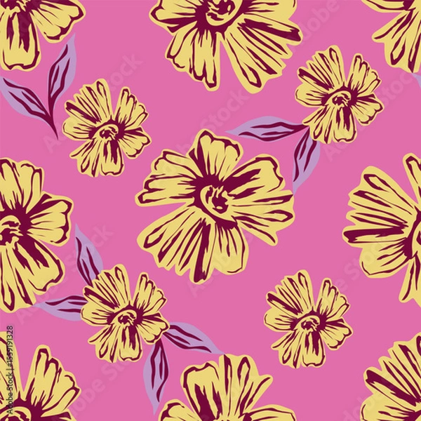 Obraz Ditsy Flowers Seamless Pattern. Fashionable print for textiles, wallpaper and packaging.

