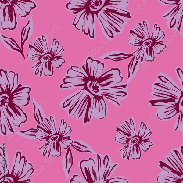 Obraz Ditsy Flowers Seamless Pattern. Fashionable print for textiles, wallpaper and packaging.
