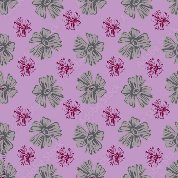Obraz Ditsy Flowers Seamless Pattern. Fashionable print for textiles, wallpaper and packaging.
