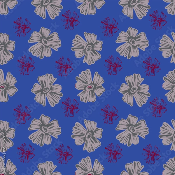 Obraz Ditsy Flowers Seamless Pattern. Fashionable print for textiles, wallpaper and packaging.
