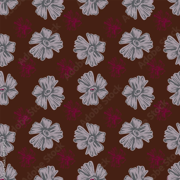 Obraz Ditsy Flowers Seamless Pattern. Fashionable print for textiles, wallpaper and packaging.
