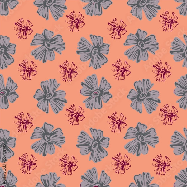 Obraz Ditsy Flowers Seamless Pattern. Fashionable print for textiles, wallpaper and packaging.
