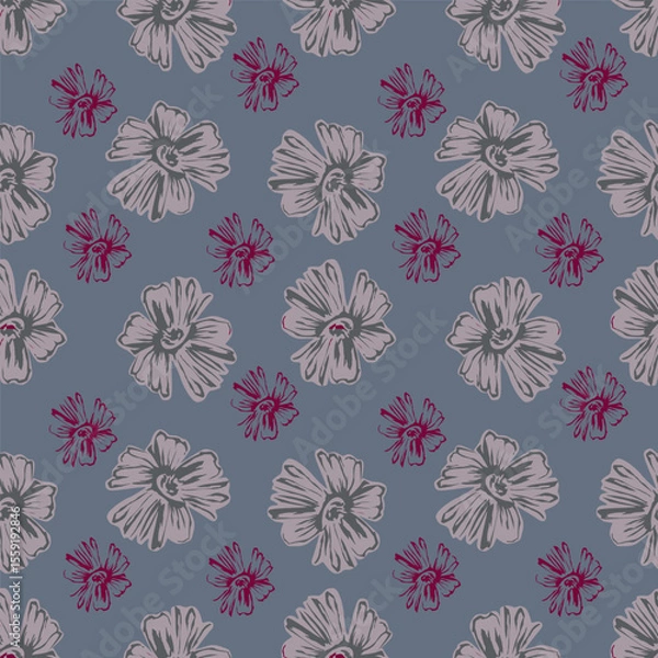 Obraz Ditsy Flowers Seamless Pattern. Fashionable print for textiles, wallpaper and packaging.

