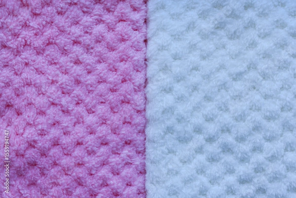 Fototapeta Background of colorful towels. Several soft terry towels.