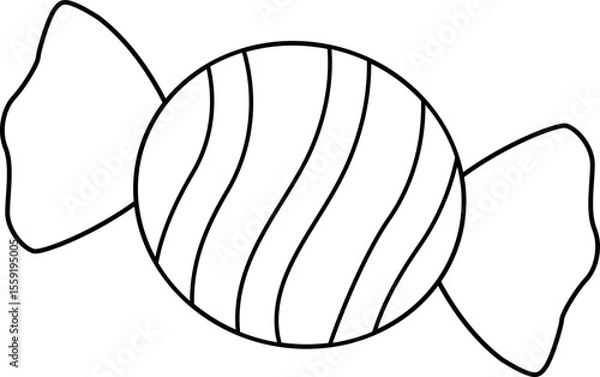 Fototapeta Wrapped Holiday Candy Coloring Sheet.
Simple Christmas candy treat outline isolated.
Wrapped sweet confection outline vector.
Printable Candy Coloring Page for Kids.
Transparent background. SVG file.