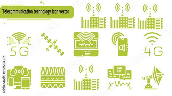 Obraz Telecommunication technology icon vector