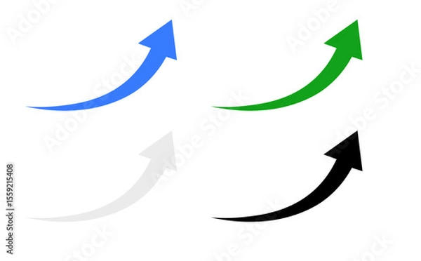 Obraz black white green colourfull curve arrow icon on transparent background. flat style. arrow icon for your web site design, logo, app, UI. arrow indicated the direction symbol. curved arrow sign