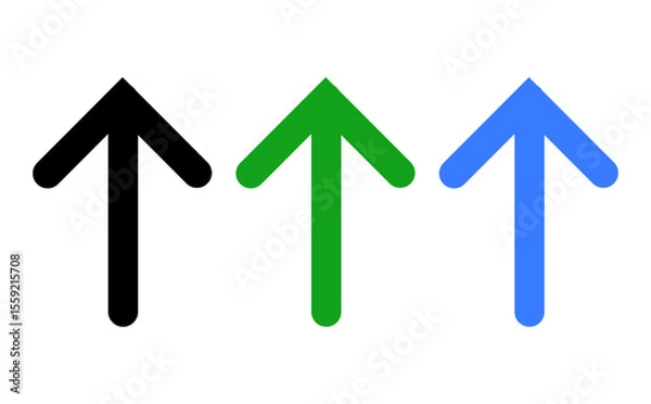 Obraz Straight black arrow graph direction over transparent background. flat style tick icon for web site design, logo, app, UI design
