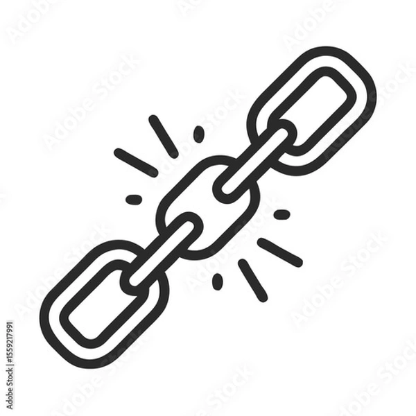 Obraz Broken chain icon as a symbol of justice and human rights  