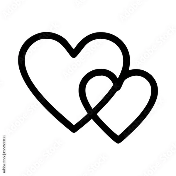 Obraz Interlocking hearts icon symbolizing love and connection in design  